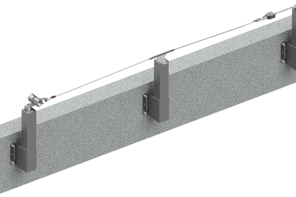 Linha de vida em poste com fixação vertical